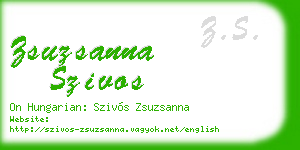zsuzsanna szivos business card